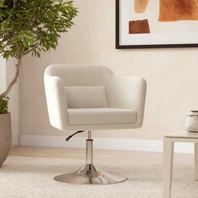 Twyman Upholstered Linen Swivel Armchair