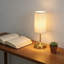 Lampe de table rechargeable sans fil avec abat-jour en tissu DEL - Lampe de bureau portable à contrôle tactile avec 3 niveaux de luminosité à intensité variable pour la chambre à coucher, le salon, le bureau et la veilleuse