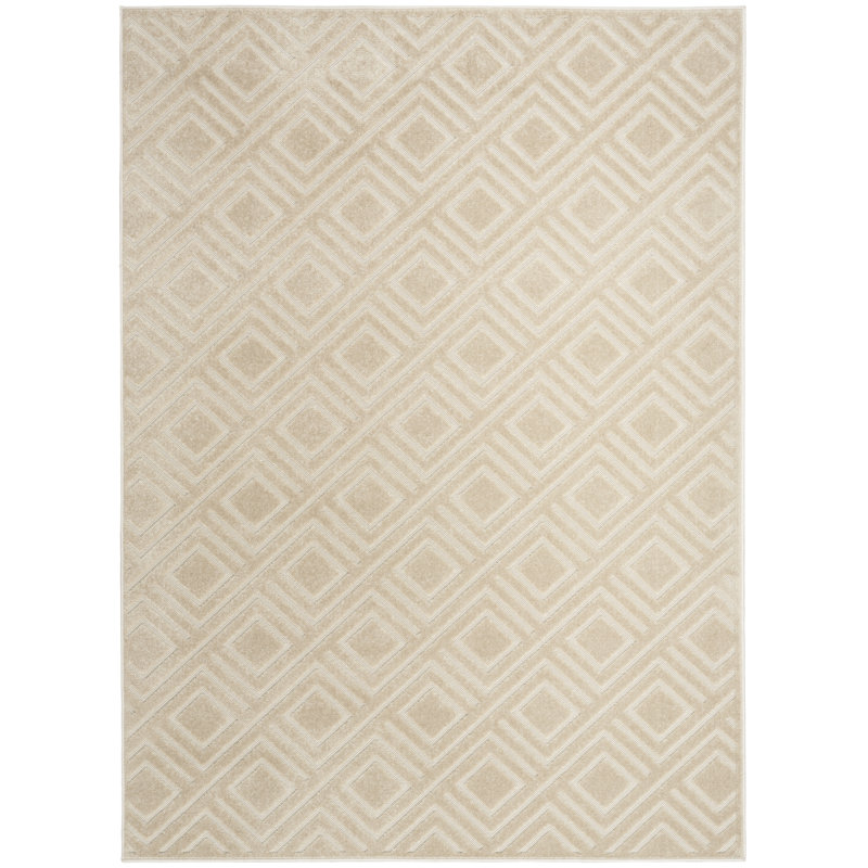 Tapis d'intérieur moderne Ebern Designs Garp Beige, Rectangle 6 pi 7 po x 9 pi 2 po