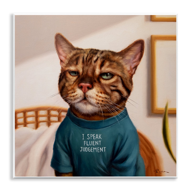 Plaque murale Cattitude Speak Fluent Judgement, design par Lucia Heffernan