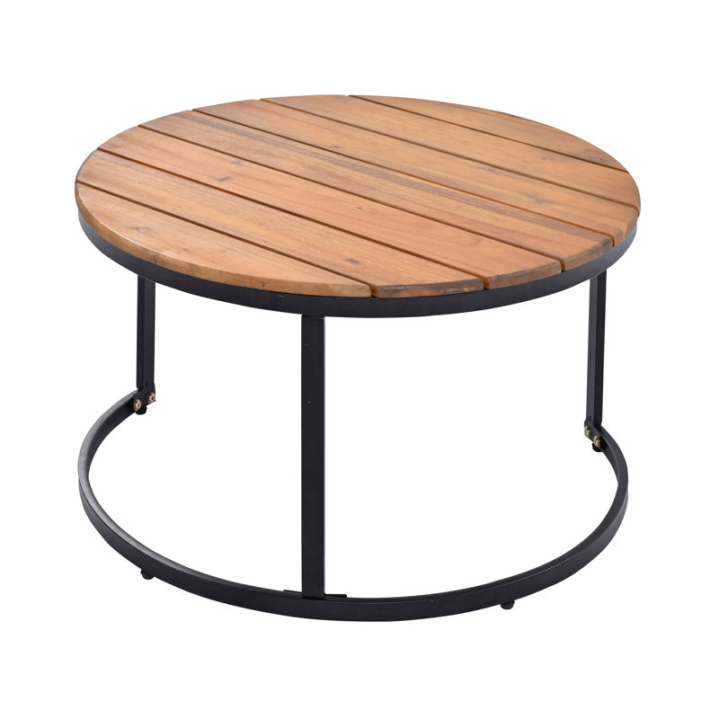 Ensemble de canapé modulaire d'extérieur 6 pièces TREXM avec tables gigognes rondes et canapé avec coussins pour porche de patio et jardin