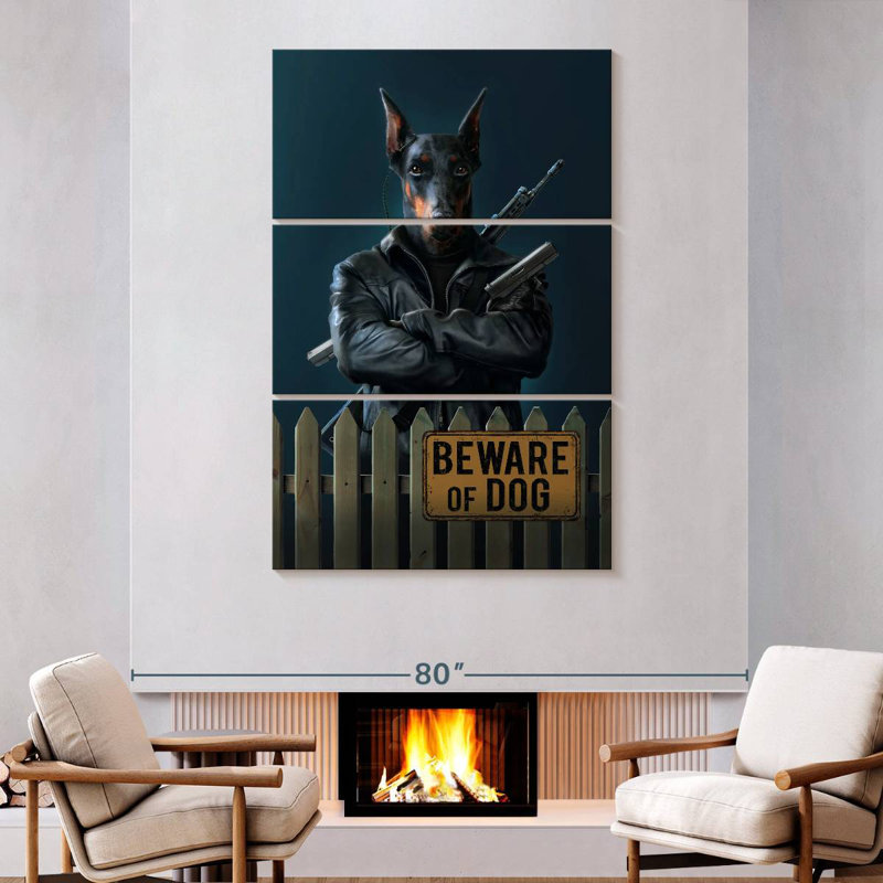 Ketti Beware Of Dog, H 74 po x l 48 po