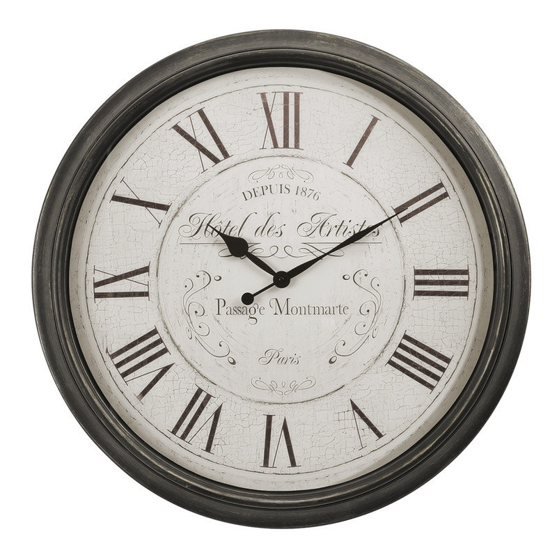 Grande horloge murale brune surdimensionnée de 30 po pour un style maison transitionnel