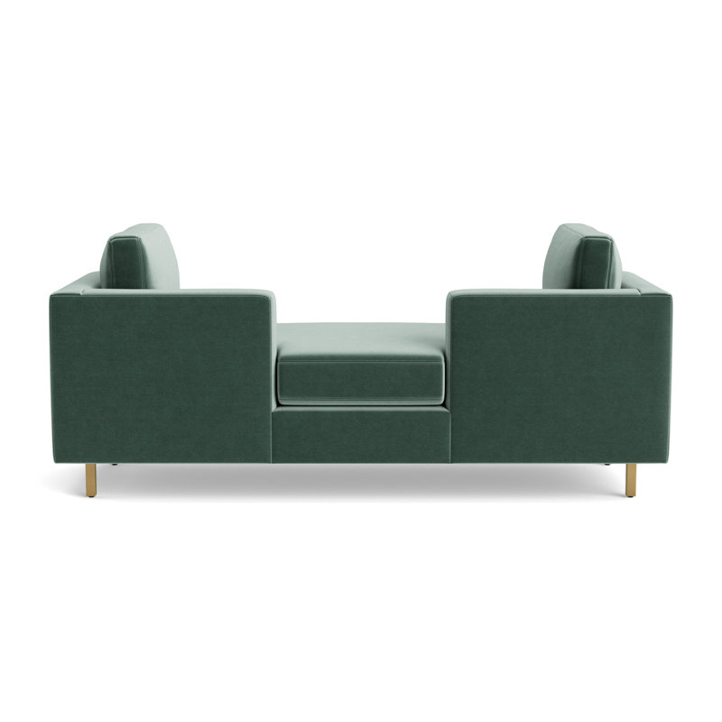 Hunter Bench, Performance Velvet - Jade, Brushed Brass