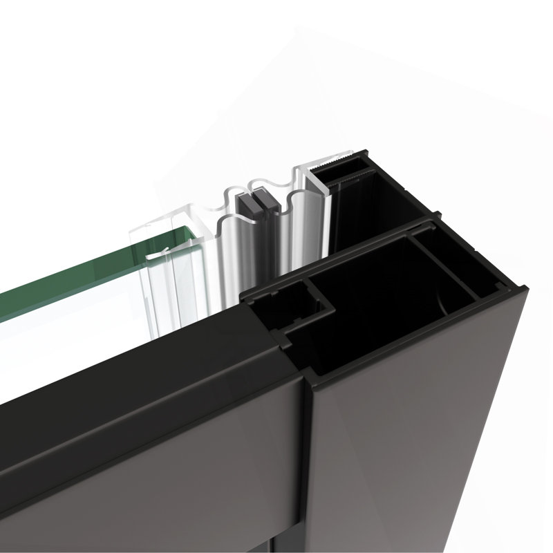 56"-60"W X 72"H Sliding Shower Door, Matte Black