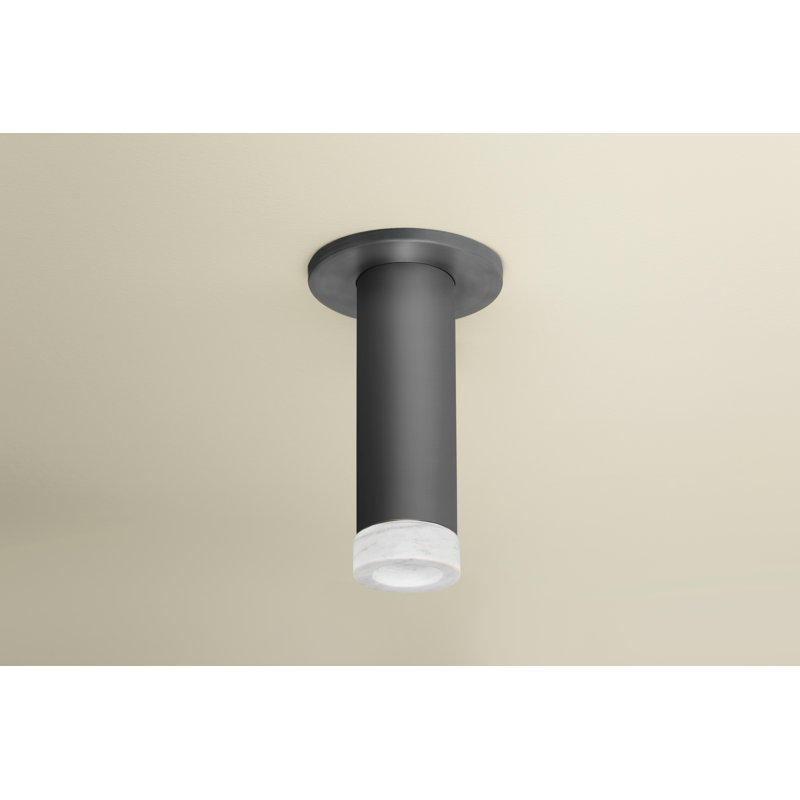 Luxe 2 in Cylinder Flush Mount, 17 W, 7.5" H x 7.5" W x 7.5" D, Satin Black