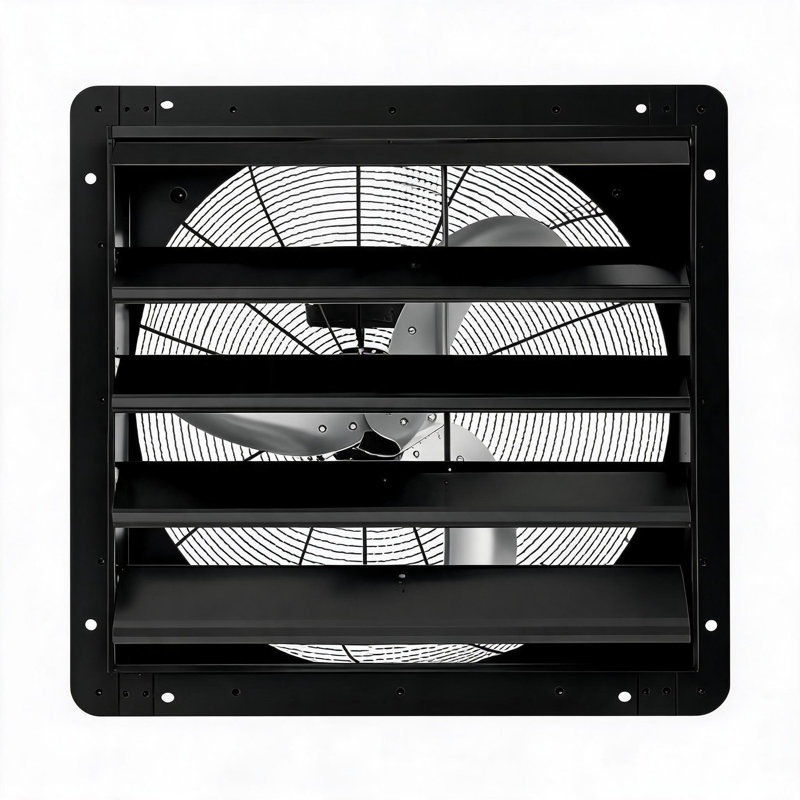 Ventilateur à obturateur mural avec contrôleur intelligent, 17" H x 17" W x 8" D
