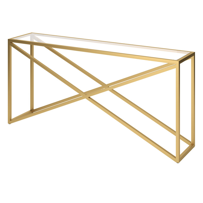 Calix Console Table, Brass, 30" H x 64" W x 14" D