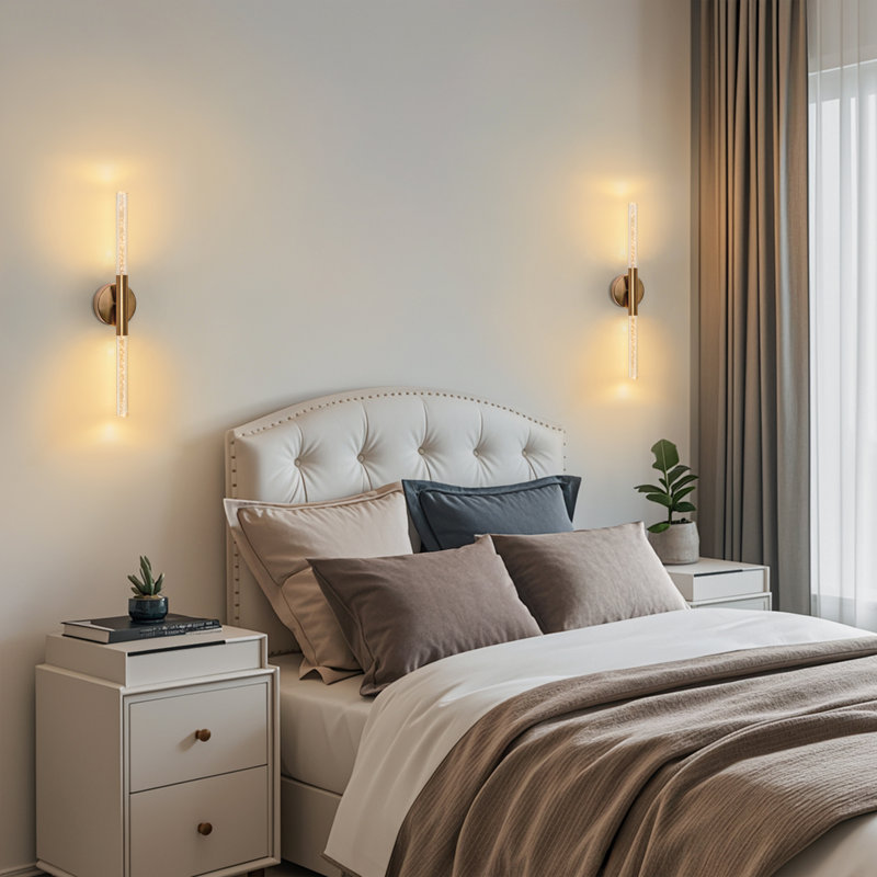 Éclairage pour salle de bain 2 lumières DEL à intensité variable, Laiton brossé, Largeur de 16 pouces, 2
