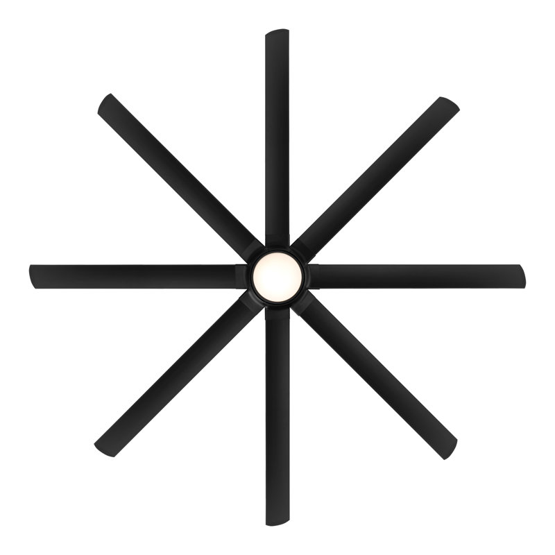 Hydra 8 - Blade Outdoor LED Smart Standard Ceiling Fan with Wall Control and Light Kit Included, Works With Alexa and iOS or Android App