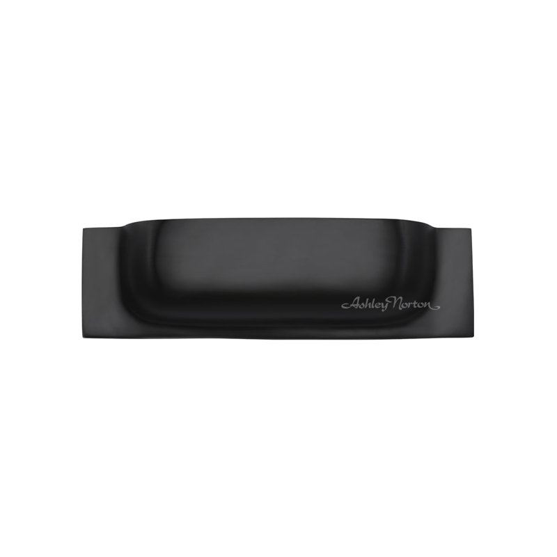 Cabinet 3" Center to Center Cup/Bin Pull, Flat Black, 6"