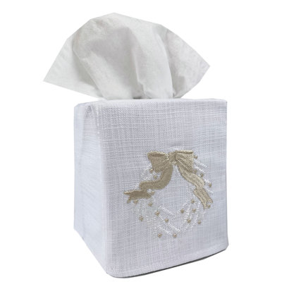 Couvre-boîte à mouchoirs crème