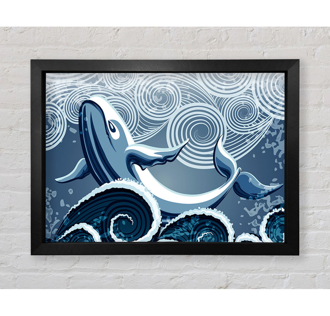 Whale Wave - Einzelner Bilderrahmen Kunstdrucke