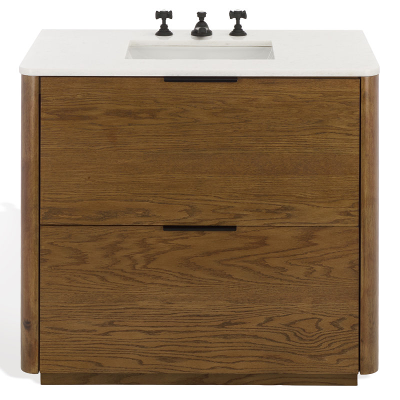 Meuble-lavabo simple 36 po Neville, Chêne moyen