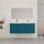 Meuble-lavabo mural 48 po avec lavabo double en résine et 3 portes à fermeture en douceur, emballage KD