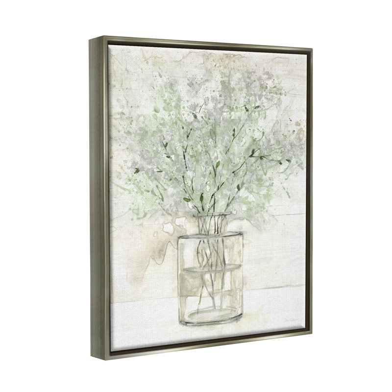"Delicate Baby's Breath Florals", art mural sur toile flottante par Carol Robinson, H 21 po x l 17 po x P 1,7 po