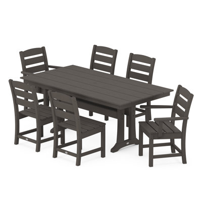 Lakeside 7-Piece Farmhouse Dining Set with Trestle Legs by POLYWOOD