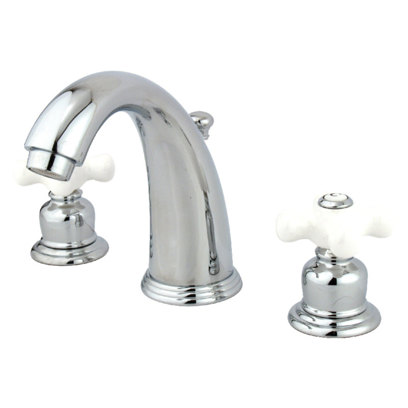 Robinet de salle de bain espacé avec ensemble de drain English Country, Chrome poli