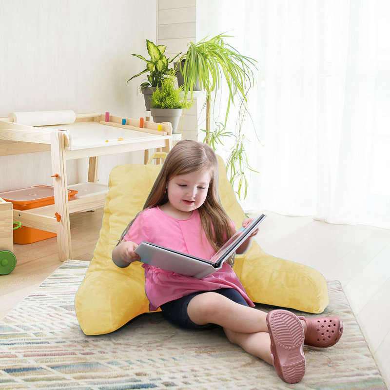 Coussin de lecture Nestl, Jaune clair, H 14 po x l 13 po x P 8,5 po