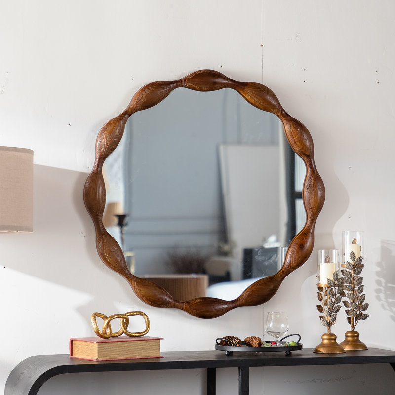 Miroir rond en bois naturel 32,28 /