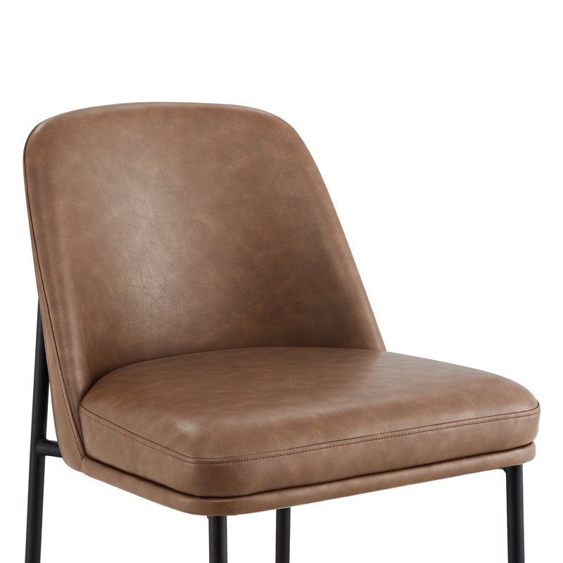 Tabouret de comptoir 27 po Angelick, Brun selle, Noir