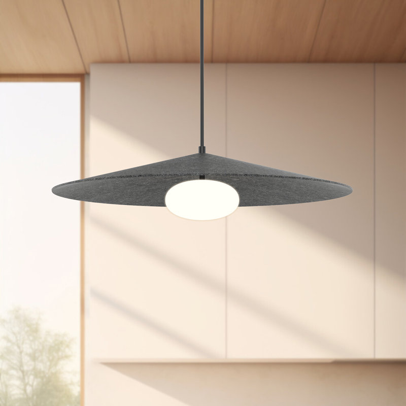 Luminaire suspendu à DEL conique simple Cruz, Gris