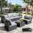 Black Rattan Light Gray