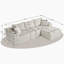 3 Seater Corduroy Corner Sectional-1021118777