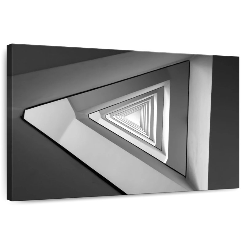 Infinite Gray Triangles, 8" H x 12" W