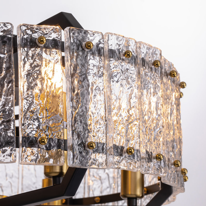 Ventilateur de plafond moderne en cristal avec lumières 20,5 po Wadeeah