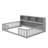 Kids Floor Bed Frame with Side Storage Shelves, and Guardrails-981110498