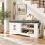 Banc de rangement à chaussures de style campagnard avec siège rembourré, armoire et étagères réglables
