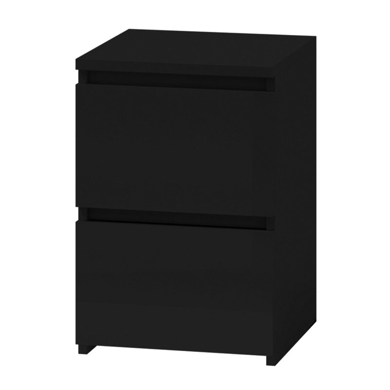 Delancey 40cm W Manufactured Wood Bedside Table, Black