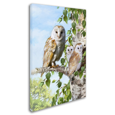 Armand 'Barn Owl Family' Print on Canvas