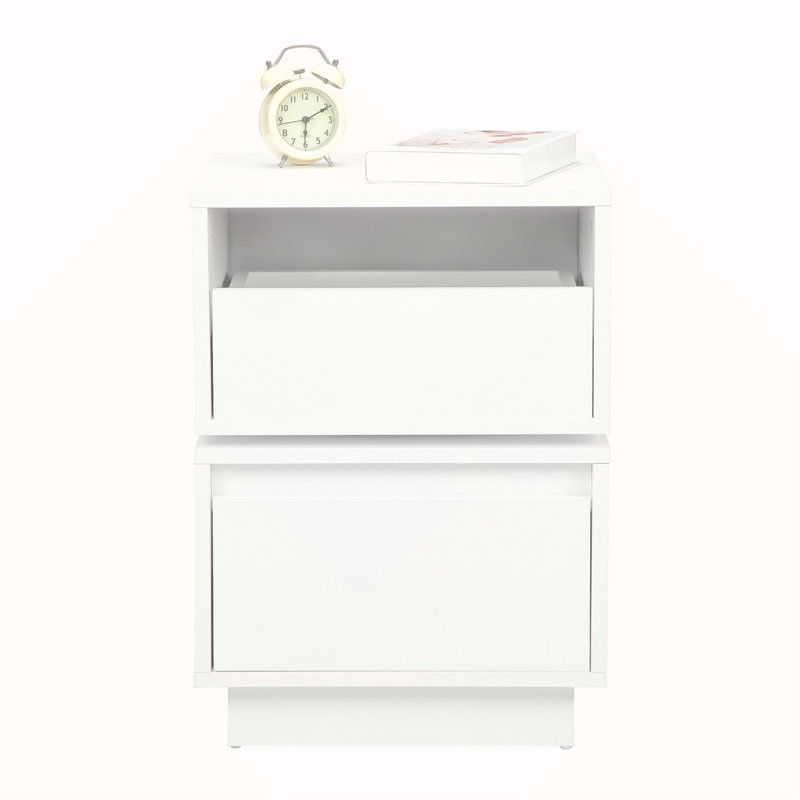 Rotatable Nightstand End Table, Bedside Table With 2 Drawers, 2 Drawer Dresser For Bedroom, Closet, Entryway, College Dorm
