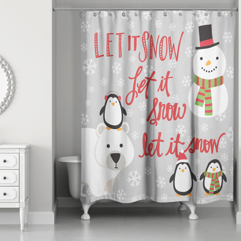 Rideau de douche simple let it snow winter friends Gainsborough