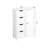 White Bathroom Cabinet With Adjustable Shelf And 4 Slatted Drawers - For Home Use Storage In Drawers,