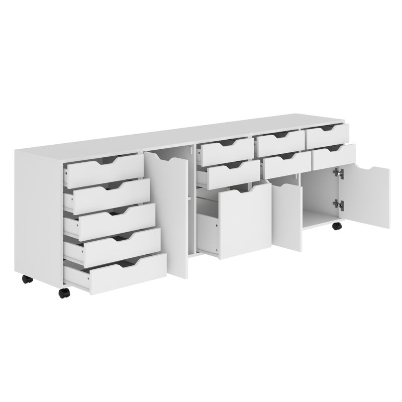 92.13'' Wide 12 -Drawer File Cabinet