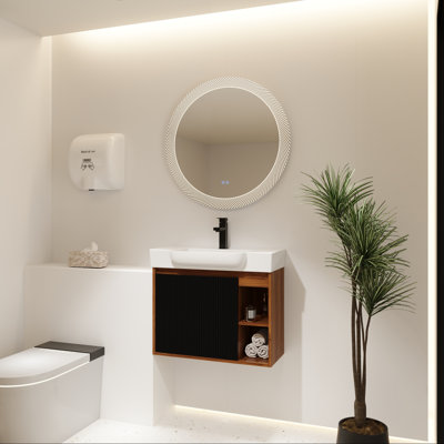 Meuble-lavabo mural avec lavabo en céramique
