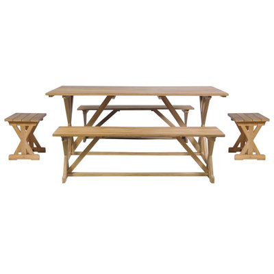 Frison Teak Solid Wood Dining Set
