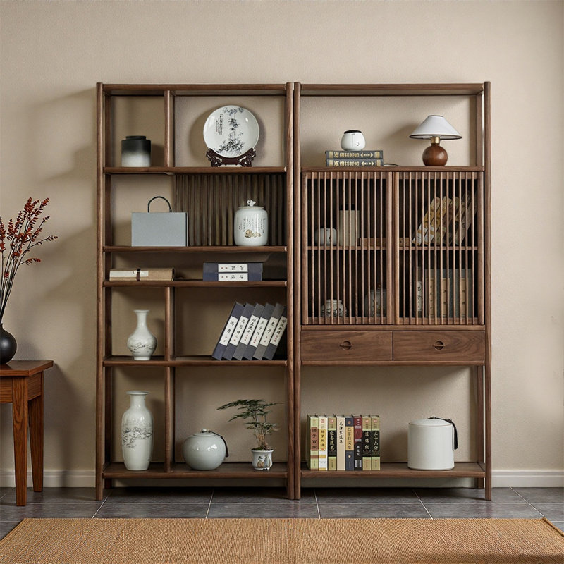 Chinese style large capacity storage bookcase