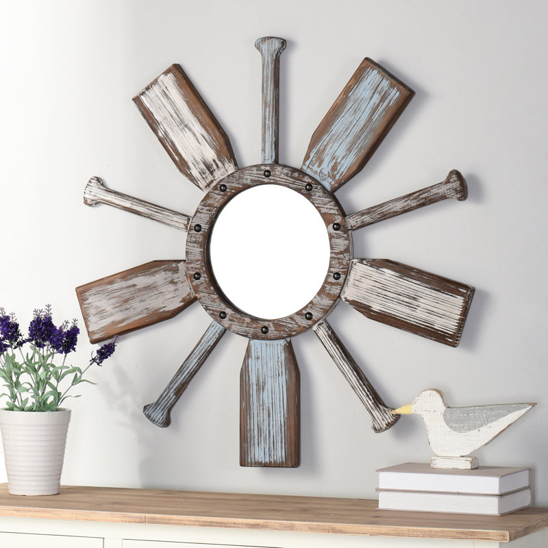 Hiers Wood Round Mirror