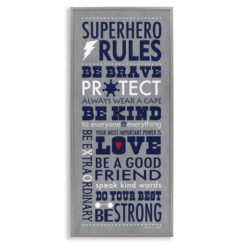 Décoration murale Durante Superhero Rules, Estampe numérique Farmhouse, H 24 po x l 10 po