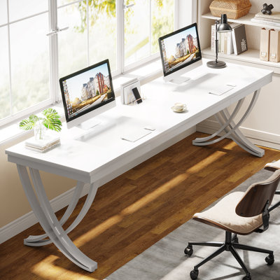  Dolliver 78.74" Extra Long Double Computer Desk With Unique Metal Legs （Only Desk)
