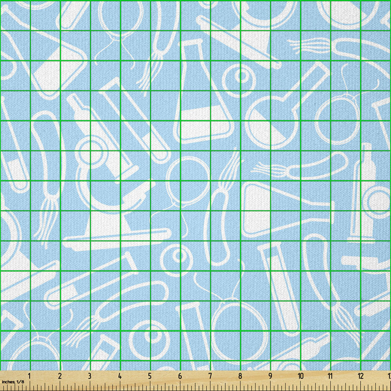 Tissu de laboratoire Ambesonne par The Yard, motif de science moderne avec équipement de laboratoire, carré
