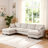 121" Modern Corduroy Modular Sectional Sofa, U-Shape & L-Shape Convertible 6-Seater with Adjustable Headrests and Storage, Memory Foam-1172924502