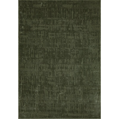 Abani Rugs Malynn PDE120A Machine Washable Textured Grid Green Area Rug