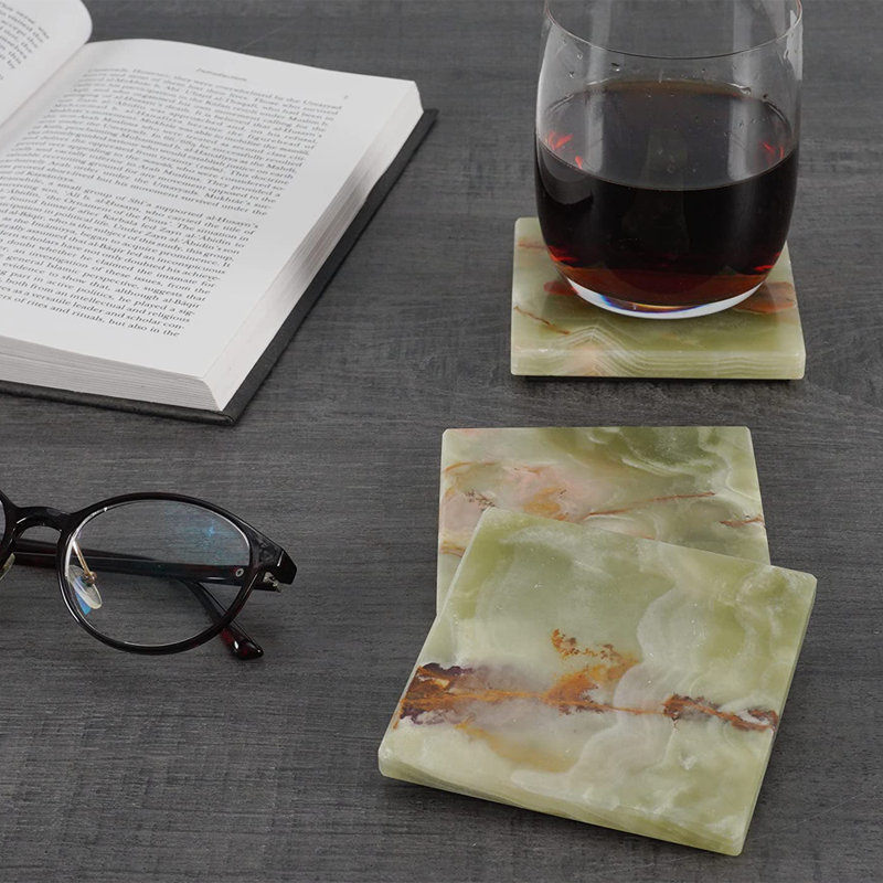Ensemble de 6 sous-verres en marbre faits à la main