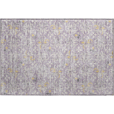 Premium Machine Washable Prisco Lavender Rug