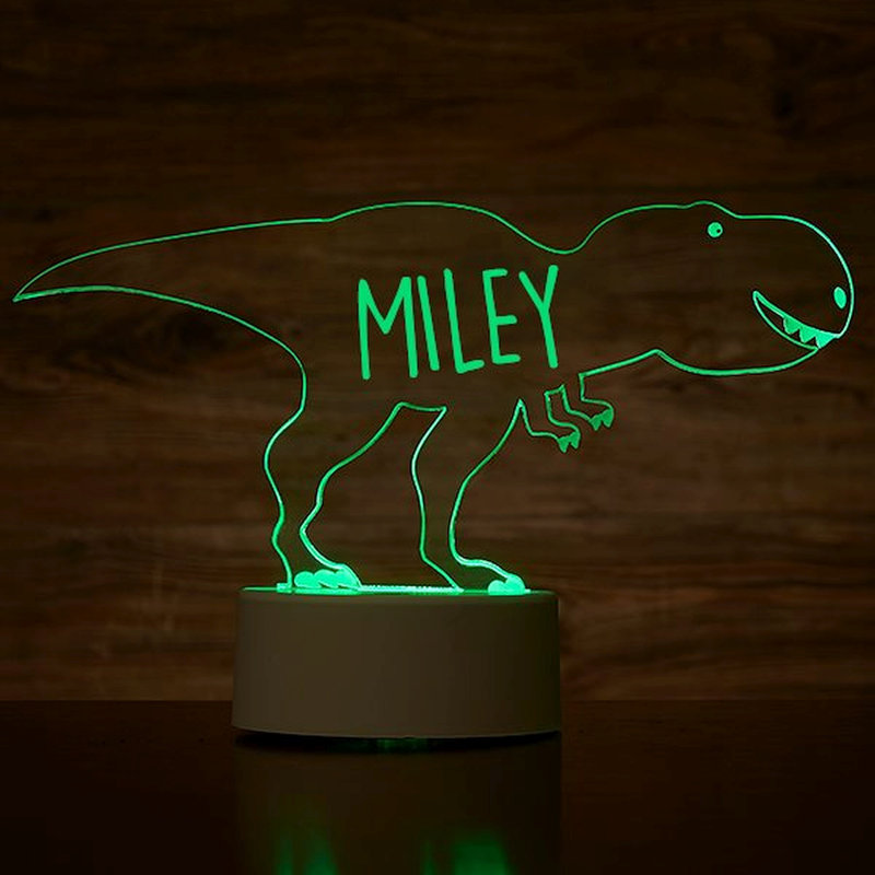 Plaque de dinosaure personnalisée à DEL, Oui